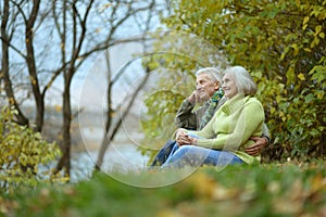 Elderly couple in the park