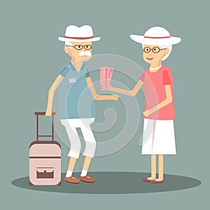 An Elderly Couple Travels