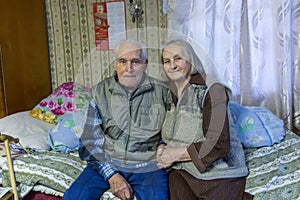 Elderly couple Veps - small Finno-Ugric peoples living on the territory of Leningrad region in Russia.