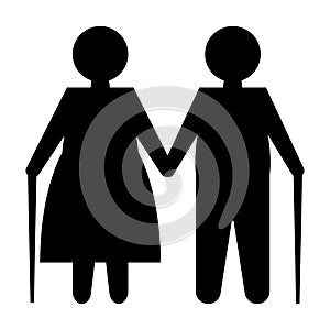 Elderly couple on white background. Retirement concept