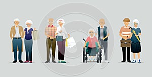 Elderly couples.