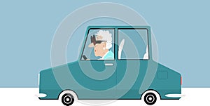 Elderly driver on the road