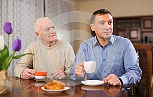 Elderly father is dissatisfied with his adult son
