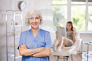 Elderly female doctor portrait