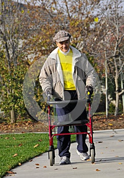 Elderly Friend Exercising in Park 2