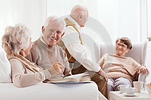 Elderly friends at resting home