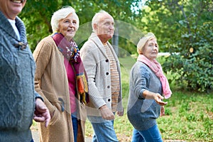 Walking at Park with Friends