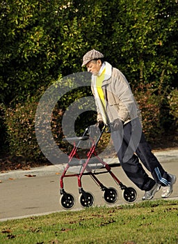 Elderly Gentleman Exercising in Park