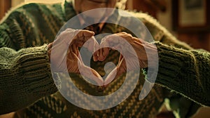 The elderly hands forming heart.AI generated image