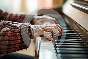 Elderly Hands Playing Piano for Cognitive Health