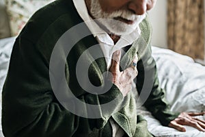 An elderly Indian man with heart problems photo