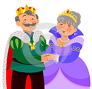 Elderly king and queen