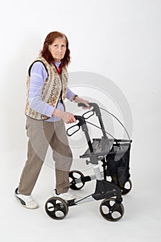 Elderly lady with rollator