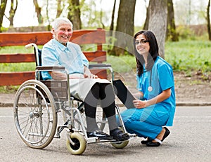 Elderly Lady in Wheelchair