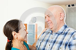 Elderly man with beloved woman
