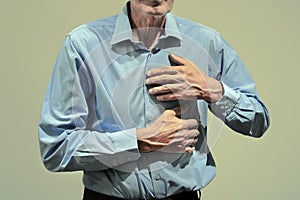 Elderly man chest pain