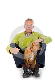 Elderly man with dog