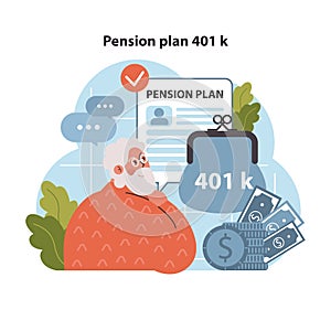 Elderly man examines 401k pension