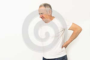 an elderly man has a backache