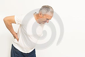 an elderly man has a backache