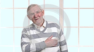 Elderly man with heart-attack.