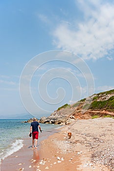 Elderly man with his dog