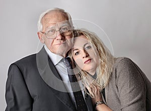 Elderly man and his granddaughter