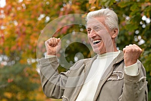 Elderly man in park