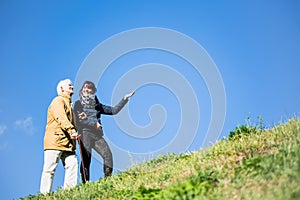 Elderly man relaxing in nature