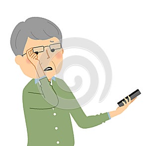 Elderly man,Smart phone