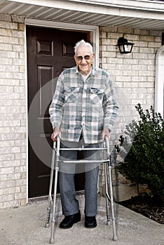 Elderly Man With Walker