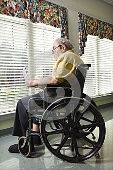 Elderly Man in Wheelchair