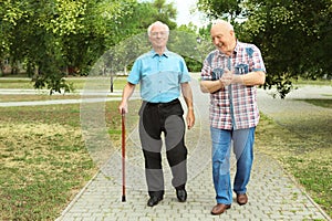 Elderly men spending time together