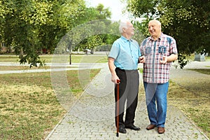 Elderly men spending time together