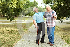 Elderly men spending time together