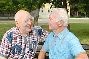 Elderly men spending time together