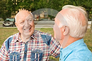 Elderly men spending time together