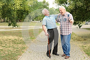 Elderly men spending time together