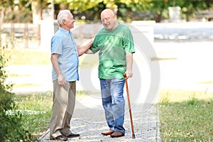 Elderly men spending time together