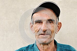 Elderly, old, mature man with hat photo