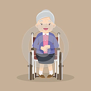 elderly old woMan is sitting in a wheelchair.senior female patient in wheelchair