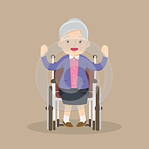 elderly old woMan is sitting in a wheelchair.senior female patient in wheelchair