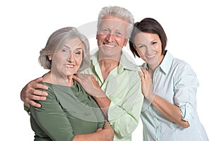 Elderly parents and their adult daughter