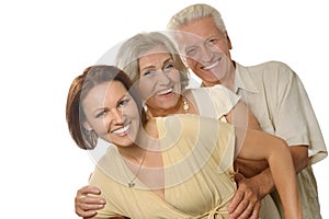 Elderly parents and their adult daughter