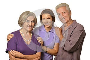 Elderly parents and their adult daughter