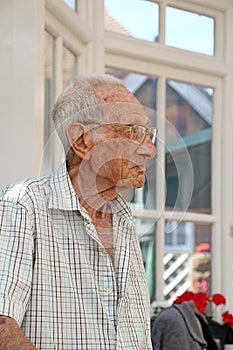 Elderly pensioner man