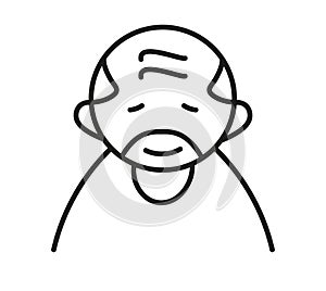 Elderly people avatar icon in line style. Grandfather logo. Elderly care. Senior icon for web