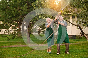 Elderly people having fun.