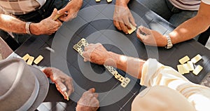 Elderly People Old Men Playing Domino For Fun