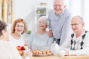 Elderly people at retirement home